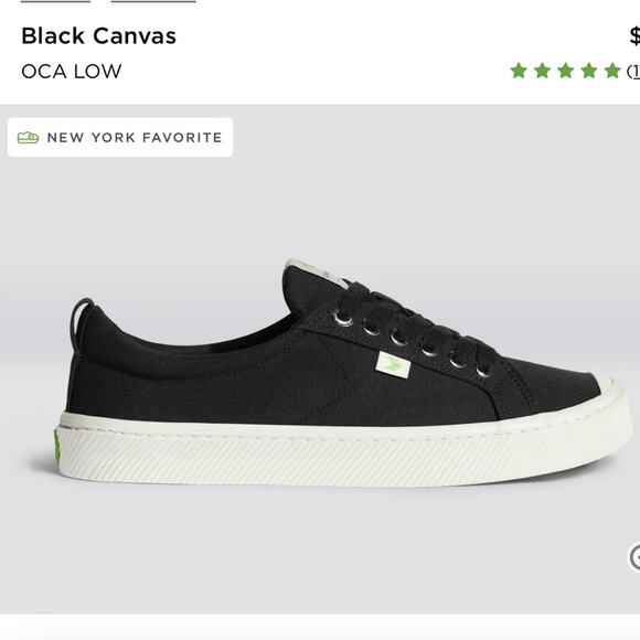 Cariuma Black Canvas OCA LOW Sneakers Minimalist Design Size 9 - Picture 1 of 8